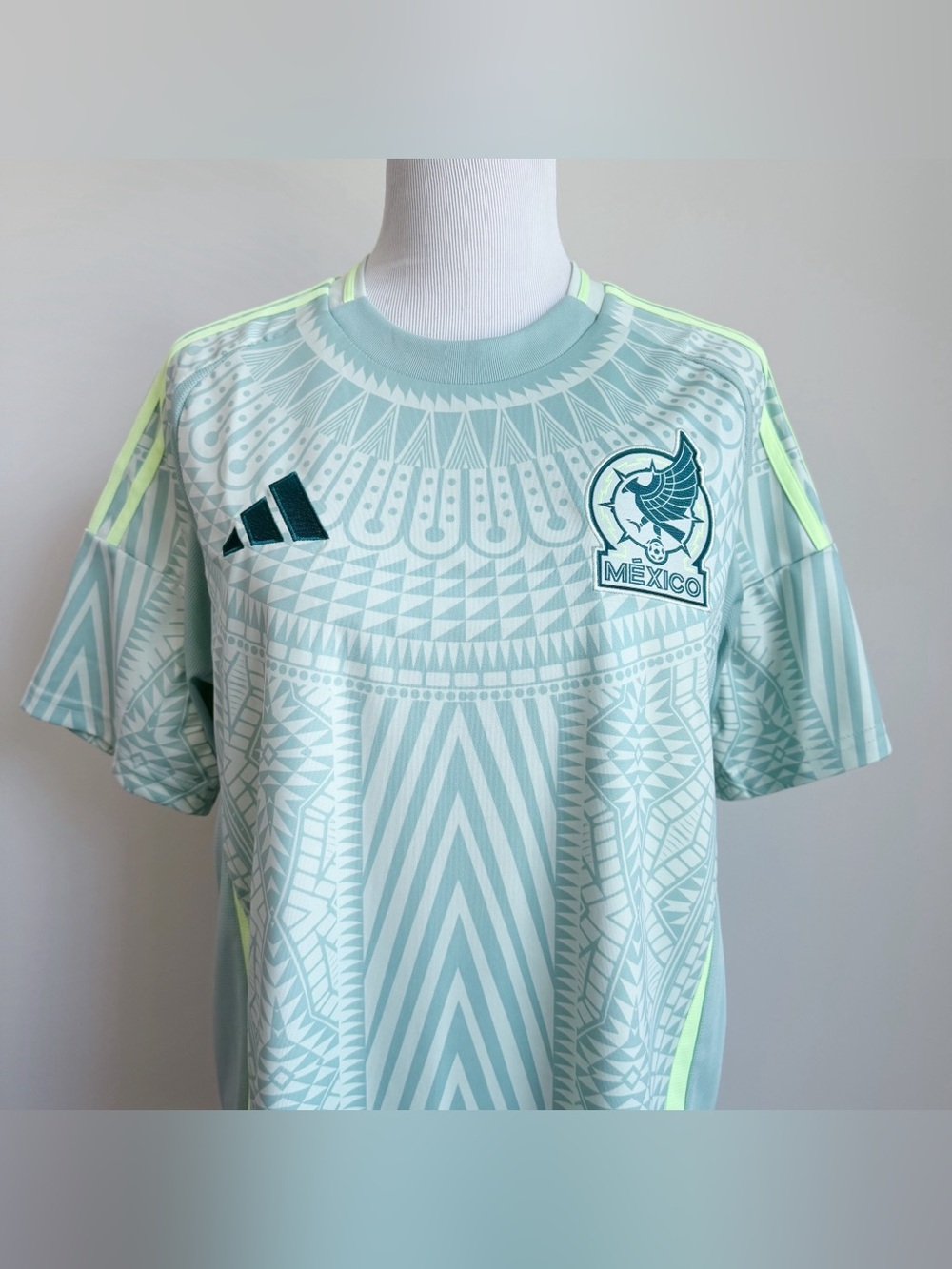 Adidas Mexico 2024 Away Soccer Jersey Mens Large Light Green - Picture 3 of 16